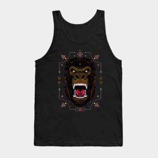 Illustration ferocious the gorilla head Tank Top